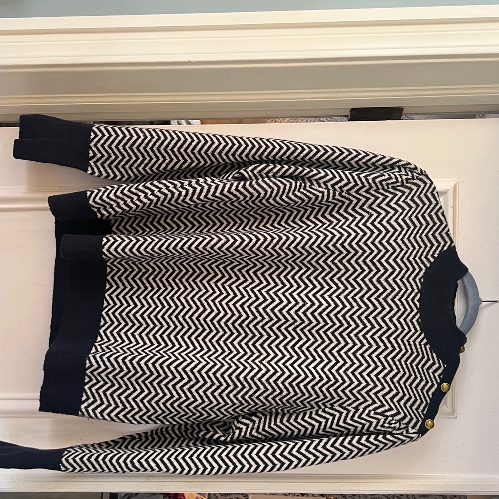 J. Crew Navy and White Knit Sweater